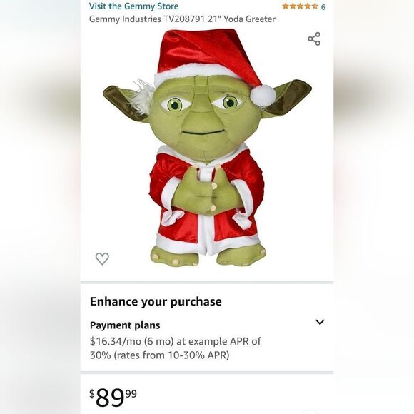 Star Wars Yoda Holiday Greeter - 21" High - Picture 9 of 9